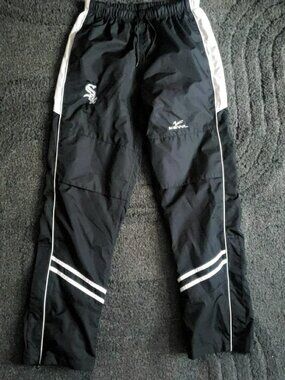 Kewl Men's White Sox Black Track Pants Drawstring Size S Zip Leg